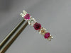 ESTATE .96CT DIAMOND & AAA PINK SAPPHIRE 14KT WHITE GOLD CLASSIC HUGGIE EARRINGS