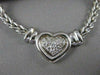 ESTATE .39CT ROUND DIAMOND 14KT WHITE GOLD PAVE HEART NECKLACE F/G VS  #11994