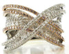 LARGE 2.8CT WHITE & PINK DIAMOND 18K WHITE & ROSE GOLD INFINITY ANNIVERSARY RING