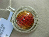 ESTATE LARGE 3.62CT DIAMOND & MULIT COLOR SAPPHIRE 18KT WHITE GOLD GLOBE PENDANT