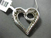 ESTATE LARGE 1.10CT DIAMOND 14KT WHITE GOLD 3D OPEN HEART INFINITY LOVE PENDANT