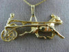 ANTIQUE LARGE 14KT YELLOW GOLD 3D FILIGREE HORSE RIDER RACING PENDANT #19848