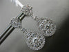 ESTATE 1.74CT DIAMOND 18K WHITE GOLD 3D PEAR SHAPE CLUSTER HALO HANGING EARRINGS