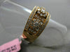 ESTATE WIDE .75CT DIAMOND 18KT ROSE GOLD 3D 3 FLOWER MILGRAIN ANNIVERSARY RING