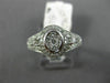 ESTATE WIDE .50CT DIAMOND 14KT WHITE GOLD CLUSTER OVAL MILGRAIN FRIENDSHIP RING