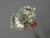 ESTATE 1.04CT ROUND BAGUETTE DIAMOND 18KT WHITE GOLD 3D DOUBLE HEART FLOWER RING