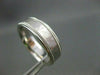 ESTATE WIDE 14KT WHITE GOLD HAMMER MATT & SHINY LOOK MENS WEDDING RING  #17951