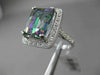 ESTATE 4.76CTW DIAMOND & AAA MYSTIC TOPAZ 14KT WHITE GOLD HALO 3D FILIGREE RING