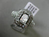 ESTATE WIDE .75CT DIAMOND 14KT WHITE GOLD EMERALD CUT SEMI MOUNT ENGAEGMENT RING