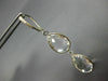 ESTATE LARGE AAA CRYSTAL 14K WHITE GOLD 3D TEAR DROP LEVER BACK HANGING EARRINGS