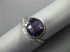 ESTATE 2.05CT DIAMOND & AAA EXTRA FACET AMETHYST 14KT WHITE GOLD SWIRL LOVE RING