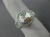 ESTATE LARGE 1.92CT ROUND & BAGUETTE DIAMOND 18K WHITE GOLD OCTAGON PROMISE RING