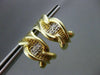 ESTATE .10CT DIAMOND ETCHED 14K Y&W GOLD UMBRELLA HANGING EARRINGS UNIQUE #2788