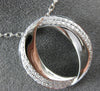 ESTATE LARGE .71CT DIAMOND 18KT WHITE GOLD 3D 2 ROW CIRCLE OF LIFE FUN PENDANT