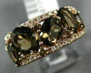 WIDE 3.93CT WHITE CHOCOLATE FANCY DIAMOND & AAA SMOKEY TOPAZ 14KT ROSE GOLD RING