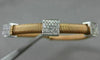 ESTATE .75CT DIAMOND 14KT WHITE & ROSE GOLD SQUARE MESH FLEXIBLE BANGLE BRACELET