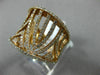 ESTATE LARGE 1.01CT DIAMOND 18KT ROSE GOLD MULTI ROW OPEN FILIGREE COCKTAIL RING