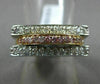 ESTATE .60CT WHITE & FANCY PINK DIAMOND 14KT TRI GOLD 3 ROW OPEN HEART LOVE RING