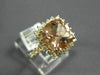 ESTATE LARGE 4.35CT DIAMOND & AAA MORGANITE 14K ROSE GOLD SQUARE ENGAGEMENT RING