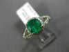 ESTATE 1.39CT DIAMOND & AAA COLOMBIAN EMERALD 14KT WHITE GOLD 3D ENGAGEMENT RING