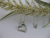 ESTATE 1CTW DIAMOND OPEN HANGING HEART 14K WHITE GOLD PENDANT + CHAIN
