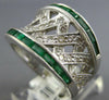 LARGE 1.98CT DIAMOND & AAA EMERALD 14KT WHITE GOLD CRISS CROSS ANNIVERSARY RING