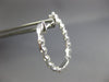 .95CT DIAMOND 18K WHITE GOLD 3D OVAL INSIDE OUT SHARE PRONG HOOP HUGGIE EARRINGS