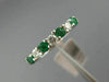 ESTATE .62CT DIAMOND & AAA EMERALD 14KT WHITE GOLD 3D 7 STONE ANNIVERSARY RING