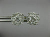 LARGE 1.0CT DIAMOND 14KT 2 TONE GOLD ROUND SOLITAIRE HALO CLUSTER STUD EARRINGS