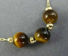 ESTATE AAA TIGER EYE 14K YELLOW GOLD CLASSIC FLEXIBLE BEADED FUN NECKLACE #26207