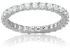 ESTATE 1.12CT DIAMOND 14KT WHITE GOLD 3D SHARED PRONG ETERNITY ANNIVERSARY RING