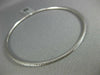 1.44CT DIAMOND 18KT WHITE GOLD ROUND FILIGREE MILGRAIN ETERNITY BANGLE BRACELET