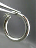 ESTATE LARGE .12CT DIAMOND 14KT WHITE GOLD PAST PRESENT FUTURE HOOP EARRINGS
