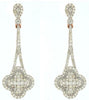 ESTATE 1.05CT DIAMOND 14KT ROSE GOLD CLASSIC 4 LEAF CLOVER LOVE HANGING EARRINGS