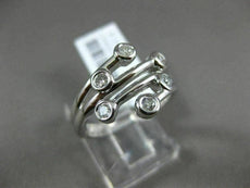 ESTATE WIDE .30CT ROUND DIAMOND 14KT WHITE GOLD 3D 6 STONE MULTI ROW ETOILE RING