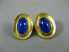 ESTATE LARGE AAA BLUE CHALCEDONY 22KT YELLOW GOLD 3D OVAL MEN'S CUFFLINKS #26235