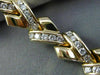 ESTATE WIDE 5CT DIAMOND 14KT YELLOW GOLD 3D CRISS CROSS V SHAPE TENNIS BRACELET