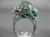 EXTRA LARGE 14.14CT DIAMOND AAA GREEN AMETHYST & ENAMEL 18KT WHITE GOLD FUN RING