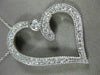 ANTIQUE 1.05CT DIAMOND 14KT WHITE GOLD 3D FILIGREE MILGRAIN HEART PENDANT #17756