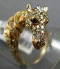 LARGE .96CT WHITE & FANCY YELLOW DIAMOND & AAA RUBY 18KT ROSE GOLD 3D HORSE RING
