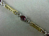 ESTATE 2.17CT DIAMOND & RUBY 14K TWO TONE GOLD BY THE YARD BEZEL TENNIS BRACELET