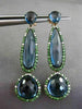 ESTATE LARGE 26.85CT DIAMOND TSAVORITE & TOPAZ 14KT ROSE & BLACK GOLD EARRINGS