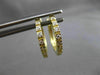 ESTATE CUBIC ZIRCONIA 14KT YELLOW GOLD CLASSIC SEMI BEZEL HUGGIE EARRINGS #24353