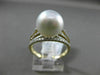 ESTATE .32CT DIAMOND 14KT WHITE & YELLOW GOLD AAA SOUTH SEA PEARL MULTI ROW RING