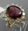 LARGE 7.10CT DIAMOND & RHODOLITE 14K ROSE GOLD 3D PRINCESS DIANA ENGAGEMENT RING