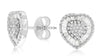 ESTATE .54CT DIAMOND 14KT WHITE GOLD ROUND & BAGUETTE HEART SHAPE STUD EARRINGS