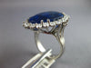 CERTIFIED LARGE 22.6CT DIAMOND & AAA CEYLON SAPPHIRE PLATINUM 3D ENGAGEMENT RING