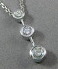 ESTATE LARGE .97CT DIAMOND 14K WHITE GOLD PAST PRESNT FUTURE BEZEL PENDANT #7324