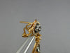 ESTATE LARGE 3.44CT DIAMOND 18K ROSE & BLACK GOLD OPEN FILIGREE HANGING EARRINGS