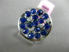 ESTATE WIDE 2.10CT DIAMOND & AAA SAPPHIRE 14K WHITE GOLD 3D CIRCULAR ETOILE RING